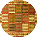 Round Persian Yellow Traditional Rug, tr883yw
