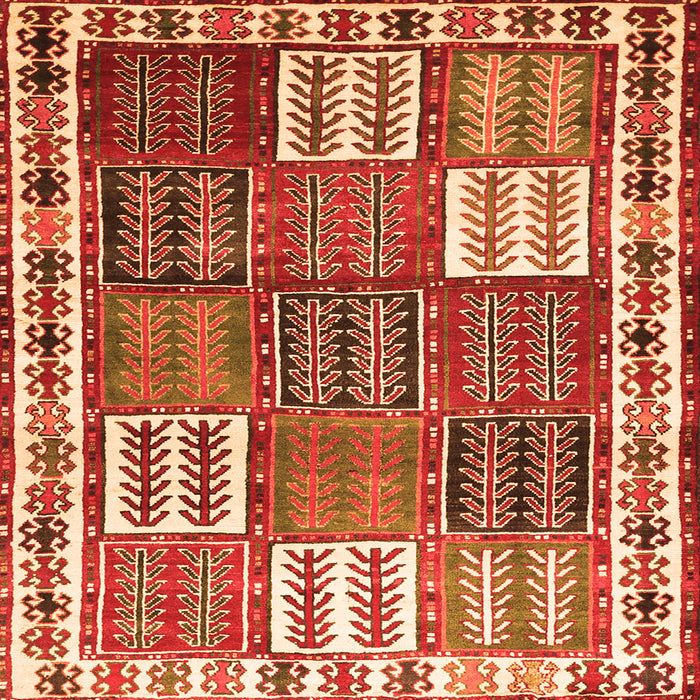 Serging Thickness of Persian Orange Traditional Rug, tr883org