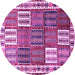 Round Machine Washable Persian Purple Traditional Area Rugs, wshtr883pur