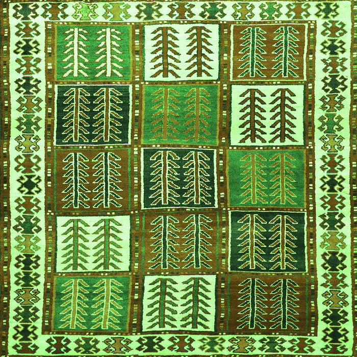 Serging Thickness of Persian Green Traditional Rug, tr883grn