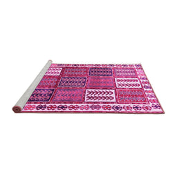 Sideview of Machine Washable Persian Pink Traditional Rug, wshtr883pnk