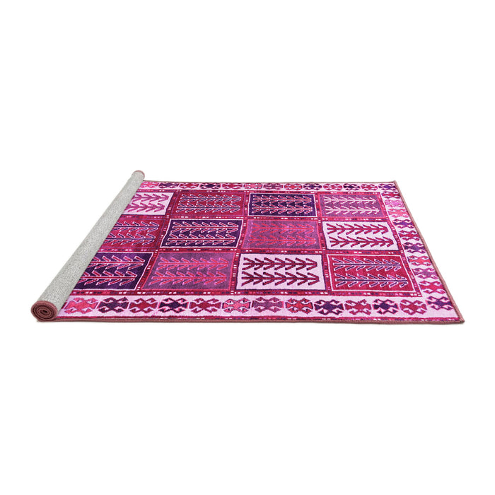 Sideview of Machine Washable Persian Pink Traditional Rug, wshtr883pnk