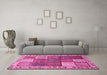 Machine Washable Persian Pink Traditional Rug in a Living Room, wshtr883pnk