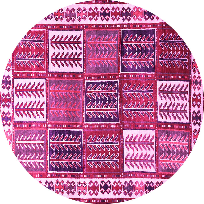 Round Persian Pink Traditional Rug, tr883pnk