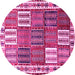 Round Persian Pink Traditional Rug, tr883pnk