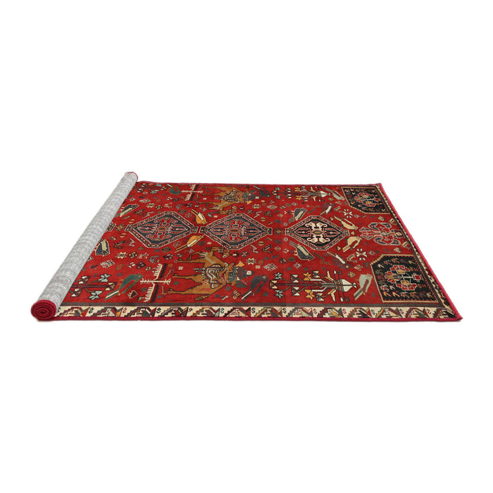 Sideview of Machine Washable Traditional Red Rug, wshtr884