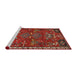 Sideview of Machine Washable Traditional Red Rug, wshtr884