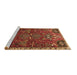 Sideview of Machine Washable Persian Brown Traditional Rug, wshtr884brn