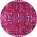 Round Persian Pink Traditional Rug, tr884pnk