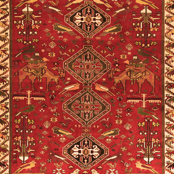 Serging Thickness of Machine Washable Persian Orange Traditional Area Rugs, wshtr884org