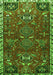 Serging Thickness of Machine Washable Persian Green Traditional Area Rugs, wshtr884grn