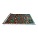 Sideview of Machine Washable Persian Light Blue Traditional Rug, wshtr884lblu