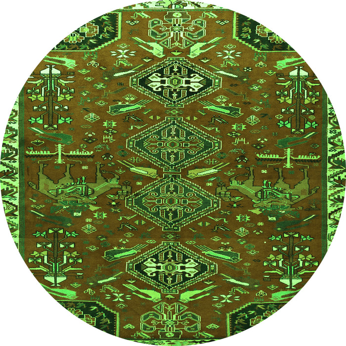 Square Persian Green Traditional Rug, tr884grn