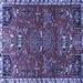 Square Persian Blue Traditional Rug, tr884blu