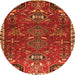 Square Persian Orange Traditional Rug, tr884org