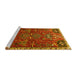 Sideview of Machine Washable Persian Yellow Traditional Rug, wshtr884yw