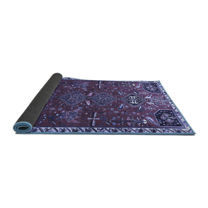 Sideview of Persian Blue Traditional Rug, tr884blu