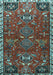 Machine Washable Persian Light Blue Traditional Rug, wshtr884lblu