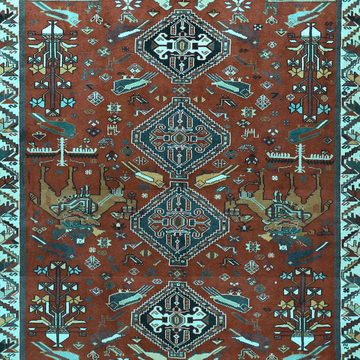 Machine Washable Persian Light Blue Traditional Rug, wshtr884lblu
