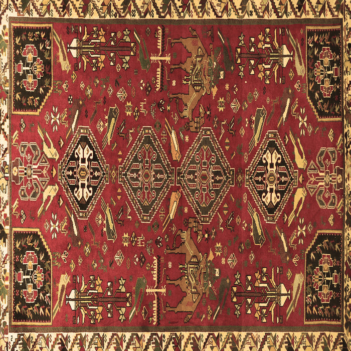 Square Persian Brown Traditional Rug, tr884brn