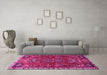 Machine Washable Persian Pink Traditional Rug in a Living Room, wshtr884pnk