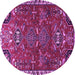 Round Persian Purple Traditional Rug, tr884pur