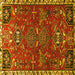 Square Persian Yellow Traditional Rug, tr884yw