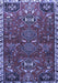Machine Washable Persian Blue Traditional Rug, wshtr884blu