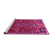 Sideview of Machine Washable Persian Pink Traditional Rug, wshtr884pnk