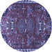 Round Persian Blue Traditional Rug, tr884blu