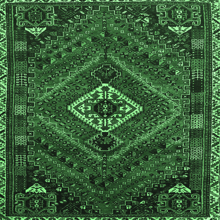 Square Persian Emerald Green Traditional Rug, tr885emgrn