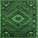 Square Persian Emerald Green Traditional Rug, tr885emgrn