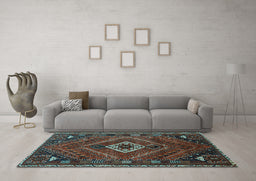 Machine Washable Persian Light Blue Traditional Rug in a Living Room, wshtr885lblu