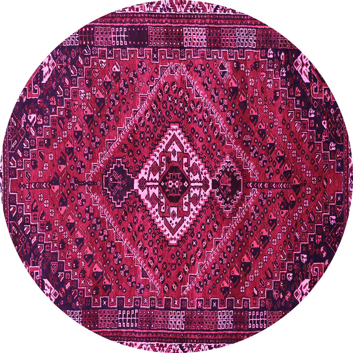 Round Persian Pink Traditional Rug, tr885pnk