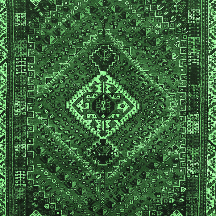 Machine Washable Persian Emerald Green Traditional Area Rugs, wshtr885emgrn