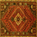 Square Persian Yellow Traditional Rug, tr885yw