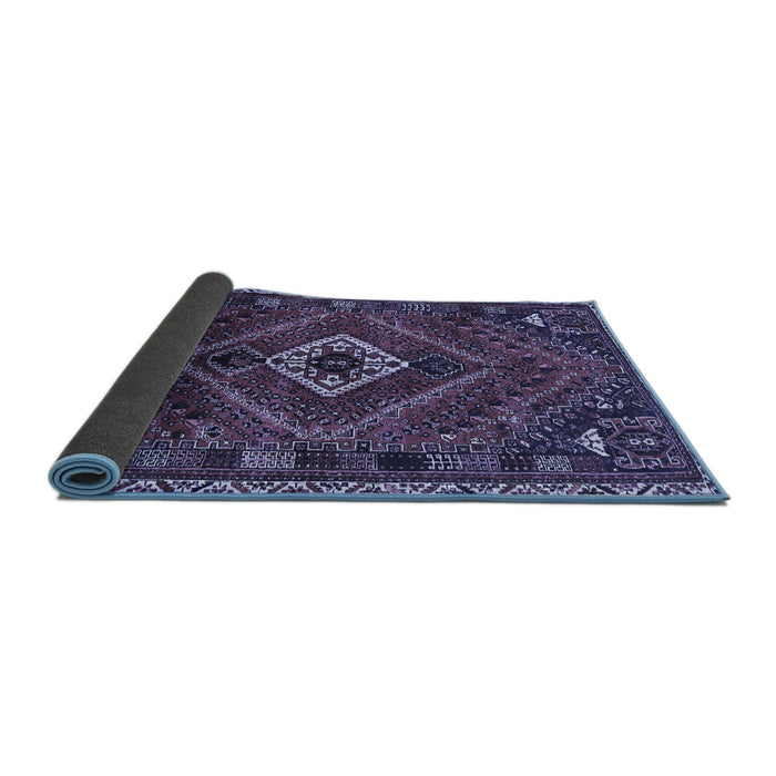 Sideview of Persian Blue Traditional Rug, tr885blu