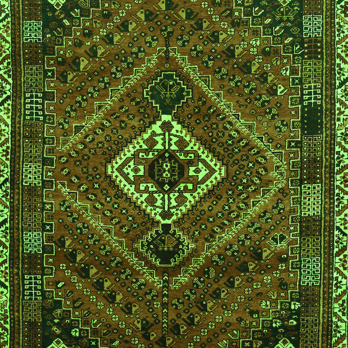 Serging Thickness of Machine Washable Persian Green Traditional Area Rugs, wshtr885grn