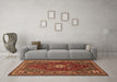 Machine Washable Persian Brown Traditional Rug in a Living Room,, wshtr886brn