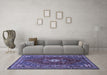 Machine Washable Persian Blue Traditional Rug in a Living Room, wshtr886blu