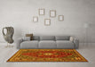 Machine Washable Persian Yellow Traditional Rug in a Living Room, wshtr886yw