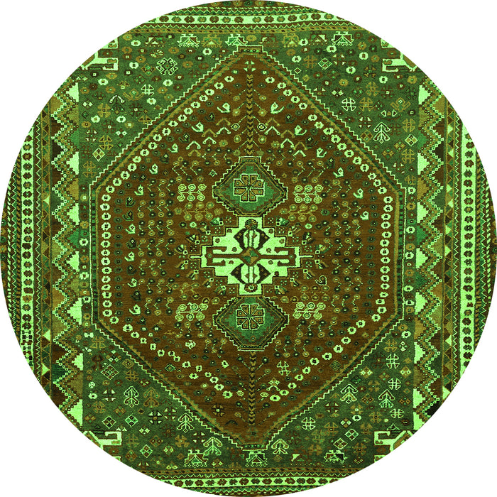 Square Persian Green Traditional Rug, tr886grn