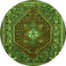 Square Persian Green Traditional Rug, tr886grn