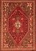 Serging Thickness of Machine Washable Persian Orange Traditional Area Rugs, wshtr886org