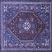 Square Persian Blue Traditional Rug, tr886blu