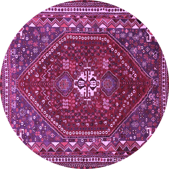 Round Persian Purple Traditional Rug, tr886pur