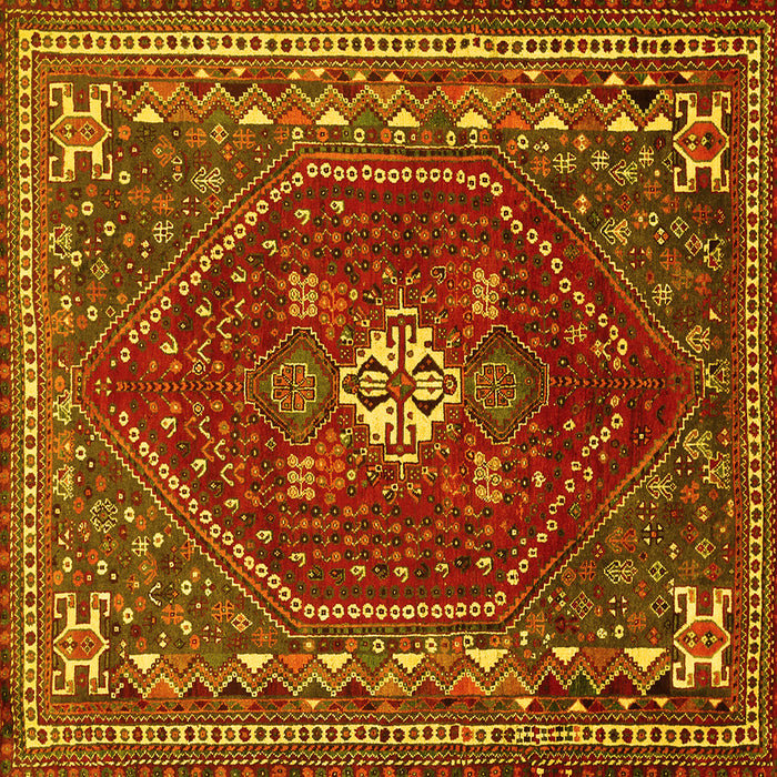 Square Persian Yellow Traditional Rug, tr886yw