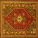 Square Persian Yellow Traditional Rug, tr886yw