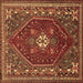 Square Persian Brown Traditional Rug, tr886brn