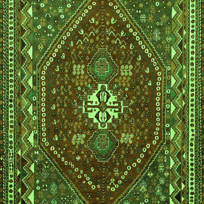 Serging Thickness of Machine Washable Persian Green Traditional Area Rugs, wshtr886grn